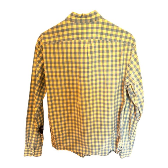 J.Crew Slim Fit Yellow Gray Checkered Gingham Cotton Button Up Shirt M Preppy - Picture 3 of 9